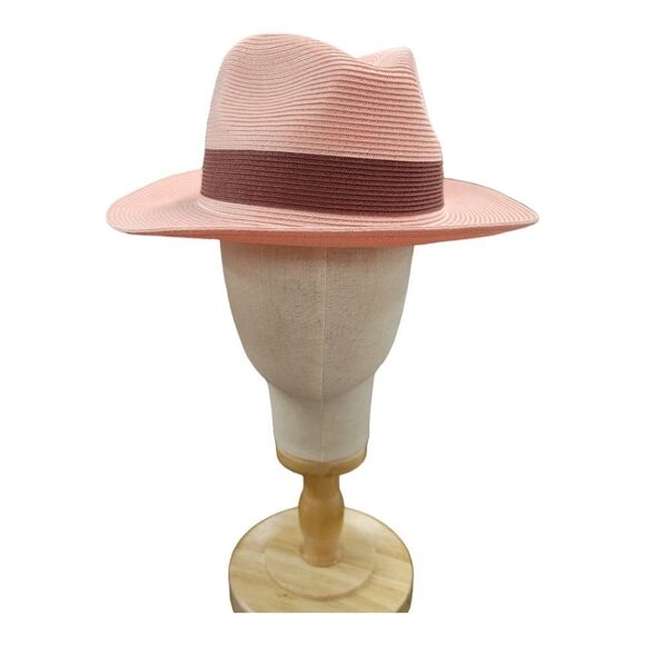 MEN'S STEVEN LAND CRUZ FEDORA STRAW HAT. SH-101 PINK. - Picture 3 of 10